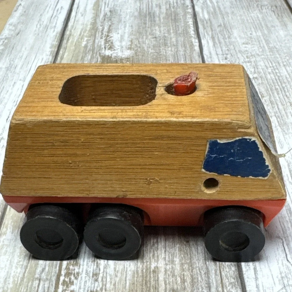 VTG 1971 & 1973 Mattel Putt Putt Wooden Toy Train Boat Trucks Vehicles Cars PreK